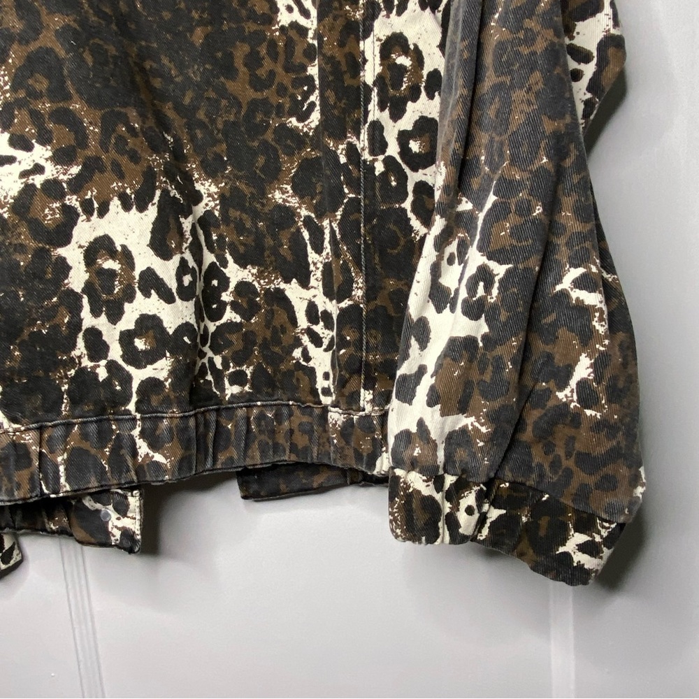 Promesa Concrete Jungle Leopard Print Denim Jacket size L NEW - Picture 11 of 14